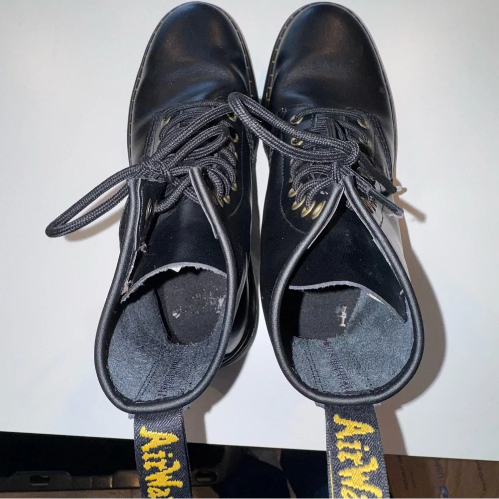 Dr. Martens Black Leather Combat Boots - Picture 5 of 9